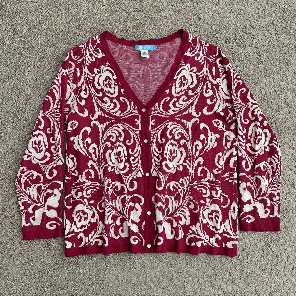 Koret Cardigan Womens Size XL Knit Floral